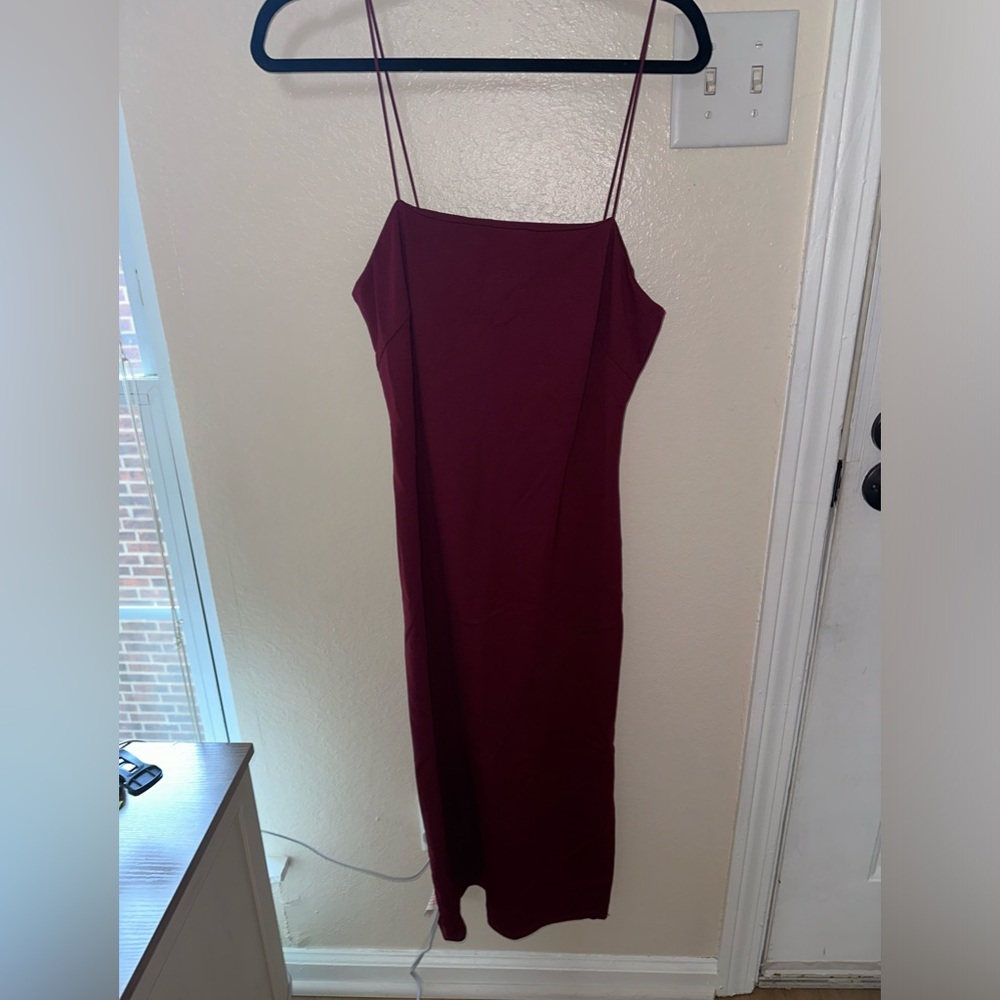 Maroon midi dress